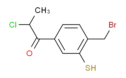 CAS No. 1806543-41-8, 1-(4-(Bromomethyl)-3-mercaptophenyl)-2-chloropropan-1-one