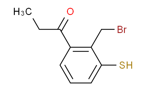 CAS No. 1805693-92-8, 1-(2-(Bromomethyl)-3-mercaptophenyl)propan-1-one