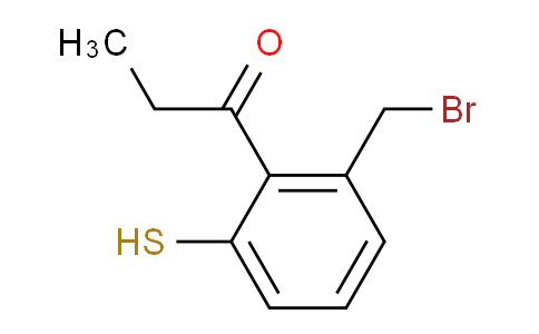 CAS No. 1806511-24-9, 1-(2-(Bromomethyl)-6-mercaptophenyl)propan-1-one