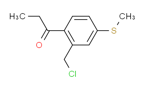 CAS No. 1804094-85-6, 1-(2-(Chloromethyl)-4-(methylthio)phenyl)propan-1-one