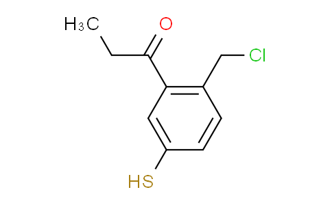 CAS No. 1804271-75-7, 1-(2-(Chloromethyl)-5-mercaptophenyl)propan-1-one