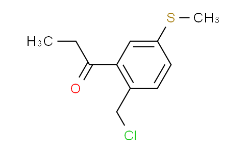 CAS No. 1804259-92-4, 1-(2-(Chloromethyl)-5-(methylthio)phenyl)propan-1-one