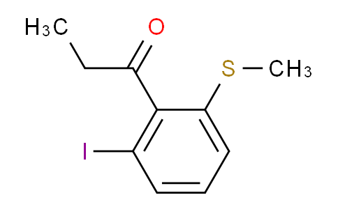 CAS No. 1805712-94-0, 1-(2-Iodo-6-(methylthio)phenyl)propan-1-one