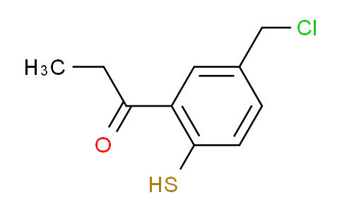 CAS No. 1803881-63-1, 1-(5-(Chloromethyl)-2-mercaptophenyl)propan-1-one