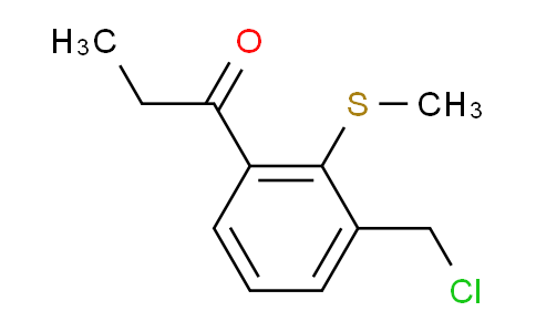 CAS No. 1805878-15-2, 1-(3-(Chloromethyl)-2-(methylthio)phenyl)propan-1-one