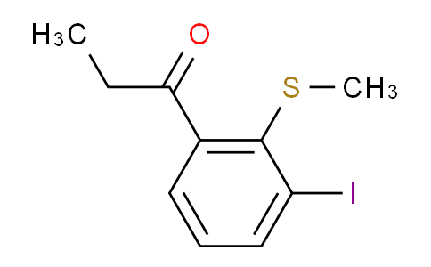 CAS No. 1806651-69-3, 1-(3-Iodo-2-(methylthio)phenyl)propan-1-one
