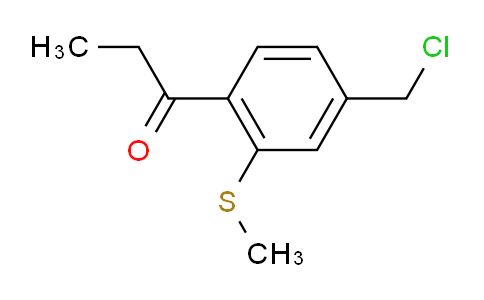 CAS No. 1806547-35-2, 1-(4-(Chloromethyl)-2-(methylthio)phenyl)propan-1-one