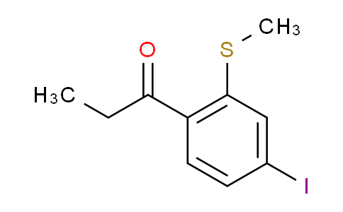 CAS No. 1805839-35-3, 1-(4-Iodo-2-(methylthio)phenyl)propan-1-one