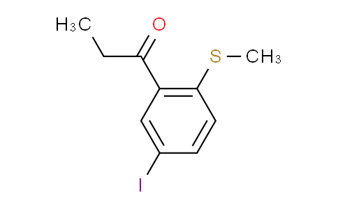 CAS No. 1806633-31-7, 1-(5-Iodo-2-(methylthio)phenyl)propan-1-one