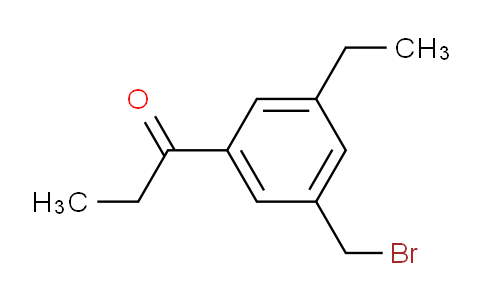 CAS No. 1804067-32-0, 1-(3-(Bromomethyl)-5-ethylphenyl)propan-1-one