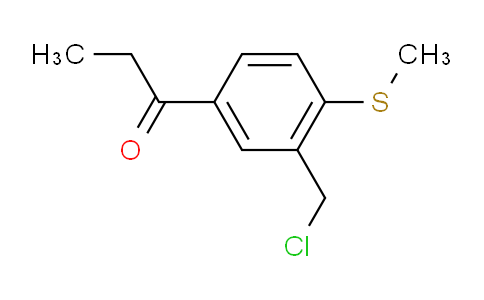 CAS No. 1806526-38-4, 1-(3-(Chloromethyl)-4-(methylthio)phenyl)propan-1-one
