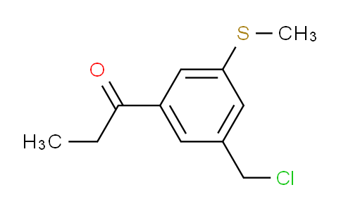 CAS No. 1804132-61-3, 1-(3-(Chloromethyl)-5-(methylthio)phenyl)propan-1-one