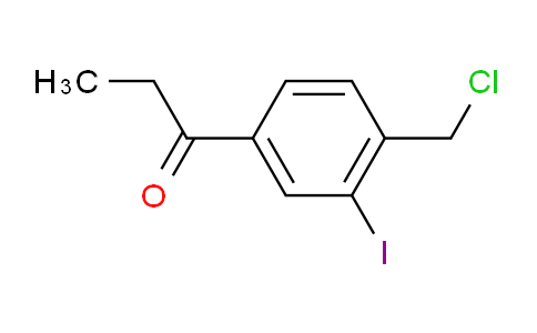 CAS No. 1804078-64-5, 1-(4-(Chloromethyl)-3-iodophenyl)propan-1-one