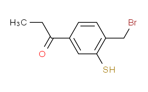 CAS No. 1806478-56-7, 1-(4-(Bromomethyl)-3-mercaptophenyl)propan-1-one