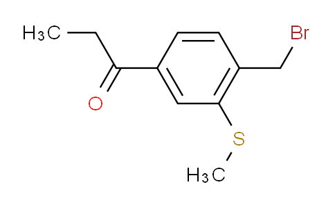 CAS No. 1806582-16-0, 1-(4-(Bromomethyl)-3-(methylthio)phenyl)propan-1-one