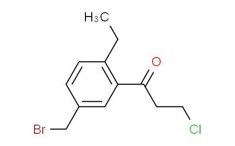 CAS No. 1803880-54-7, 1-(5-(Bromomethyl)-2-ethylphenyl)-3-chloropropan-1-one