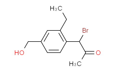 CAS No. 1803723-99-0, 1-Bromo-1-(2-ethyl-4-(hydroxymethyl)phenyl)propan-2-one