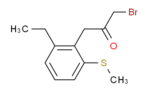 CAS No. 1806555-91-8, 1-Bromo-3-(2-ethyl-6-(methylthio)phenyl)propan-2-one