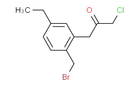 CAS No. 1804068-03-8, 1-(2-(Bromomethyl)-5-ethylphenyl)-3-chloropropan-2-one