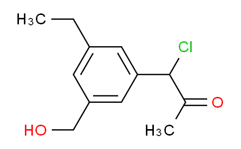 CAS No. 1804288-50-3, 1-Chloro-1-(3-ethyl-5-(hydroxymethyl)phenyl)propan-2-one