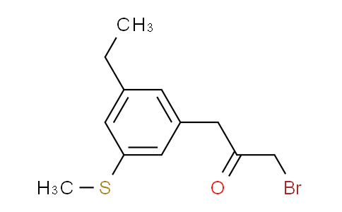 CAS No. 1804285-31-1, 1-Bromo-3-(3-ethyl-5-(methylthio)phenyl)propan-2-one