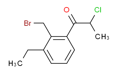 CAS No. 1804162-77-3, 1-(2-(Bromomethyl)-3-ethylphenyl)-2-chloropropan-1-one