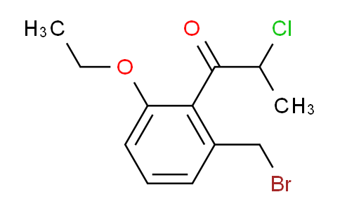 CAS No. 1804066-57-6, 1-(2-(Bromomethyl)-6-ethoxyphenyl)-2-chloropropan-1-one