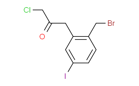 CAS No. 1804166-82-2, 1-(2-(Bromomethyl)-5-iodophenyl)-3-chloropropan-2-one