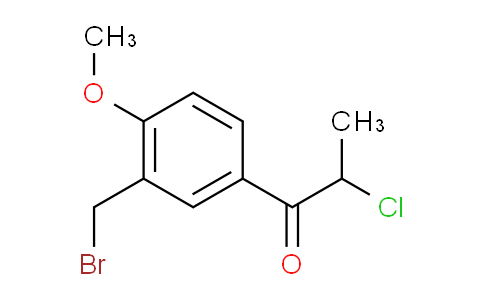 CAS No. 1803749-05-4, 1-(3-(Bromomethyl)-4-methoxyphenyl)-2-chloropropan-1-one