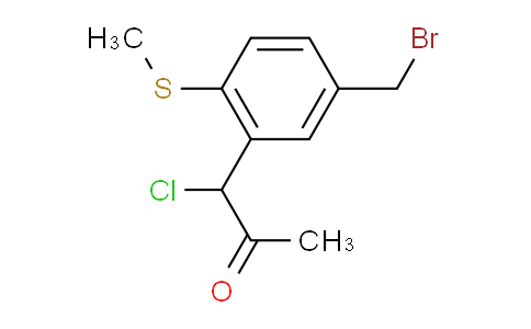 CAS No. 1805695-72-0, 1-(5-(Bromomethyl)-2-(methylthio)phenyl)-1-chloropropan-2-one