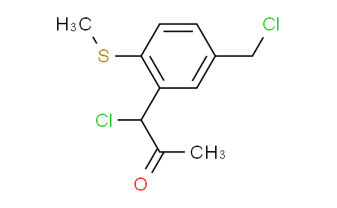 CAS No. 1803884-66-3, 1-Chloro-1-(5-(chloromethyl)-2-(methylthio)phenyl)propan-2-one