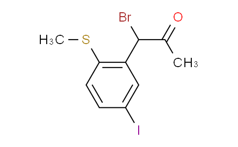CAS No. 1806644-59-6, 1-Bromo-1-(5-iodo-2-(methylthio)phenyl)propan-2-one