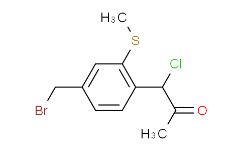 CAS No. 1803867-61-9, 1-(4-(Bromomethyl)-2-(methylthio)phenyl)-1-chloropropan-2-one