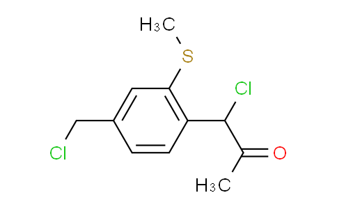 CAS No. 1804079-03-5, 1-Chloro-1-(4-(chloromethyl)-2-(methylthio)phenyl)propan-2-one