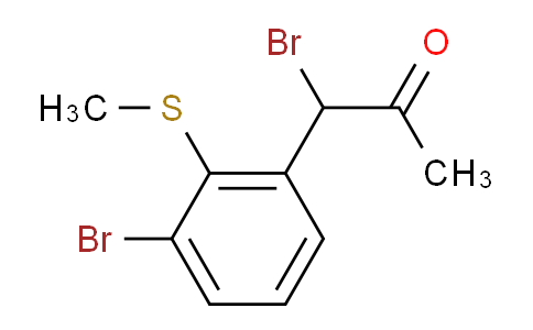 CAS No. 1804153-83-0, 1-Bromo-1-(3-bromo-2-(methylthio)phenyl)propan-2-one