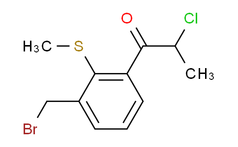 CAS No. 1803750-65-3, 1-(3-(Bromomethyl)-2-(methylthio)phenyl)-2-chloropropan-1-one