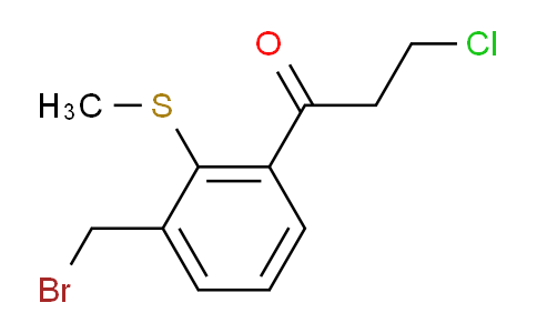 CAS No. 1806538-12-4, 1-(3-(Bromomethyl)-2-(methylthio)phenyl)-3-chloropropan-1-one
