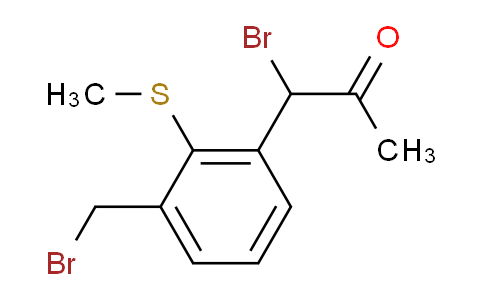 CAS No. 1803867-51-7, 1-Bromo-1-(3-(bromomethyl)-2-(methylthio)phenyl)propan-2-one