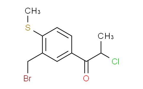 CAS No. 1803750-71-1, 1-(3-(Bromomethyl)-4-(methylthio)phenyl)-2-chloropropan-1-one