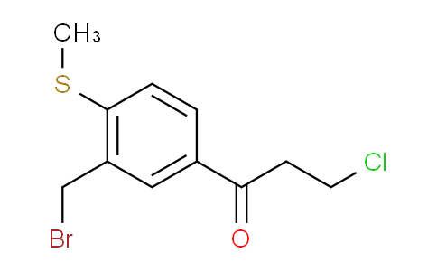 CAS No. 1805695-51-5, 1-(3-(Bromomethyl)-4-(methylthio)phenyl)-3-chloropropan-1-one