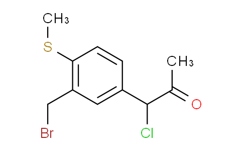 CAS No. 1804065-09-5, 1-(3-(Bromomethyl)-4-(methylthio)phenyl)-1-chloropropan-2-one