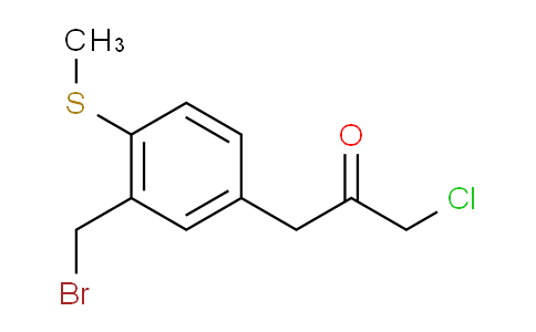 CAS No. 1806286-75-8, 1-(3-(Bromomethyl)-4-(methylthio)phenyl)-3-chloropropan-2-one