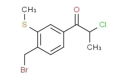 CAS No. 1806480-84-1, 1-(4-(Bromomethyl)-3-(methylthio)phenyl)-2-chloropropan-1-one