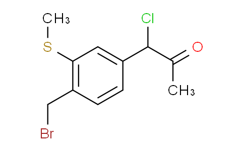 CAS No. 1804231-44-4, 1-(4-(Bromomethyl)-3-(methylthio)phenyl)-1-chloropropan-2-one