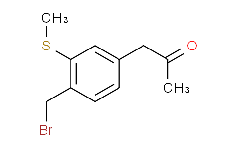 CAS No. 1806538-20-4, 1-(4-(Bromomethyl)-3-(methylthio)phenyl)propan-2-one