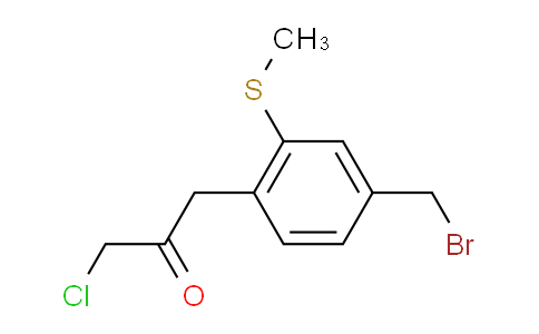 CAS No. 1803867-70-0, 1-(4-(Bromomethyl)-2-(methylthio)phenyl)-3-chloropropan-2-one