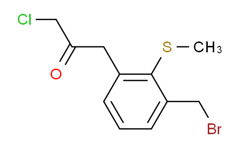 CAS No. 1803751-10-1, 1-(3-(Bromomethyl)-2-(methylthio)phenyl)-3-chloropropan-2-one