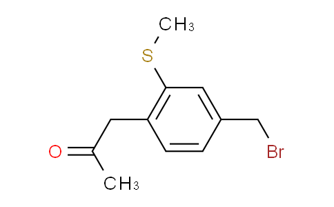 CAS No. 1805695-56-0, 1-(4-(Bromomethyl)-2-(methylthio)phenyl)propan-2-one