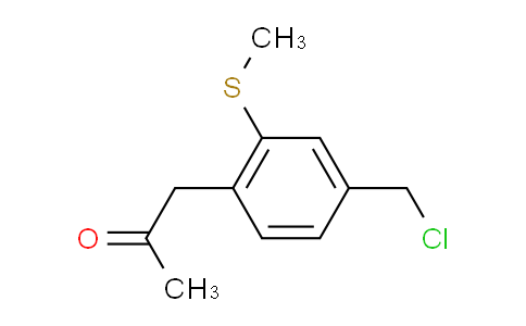 CAS No. 1805878-81-2, 1-(4-(Chloromethyl)-2-(methylthio)phenyl)propan-2-one