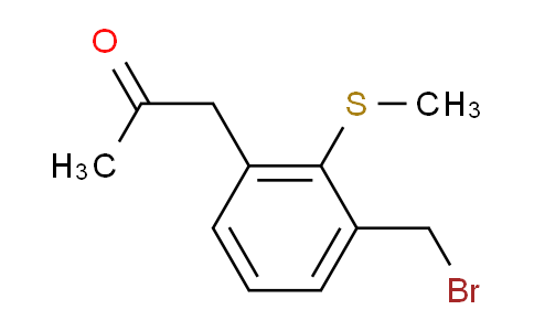 CAS No. 1805873-39-5, 1-(3-(Bromomethyl)-2-(methylthio)phenyl)propan-2-one